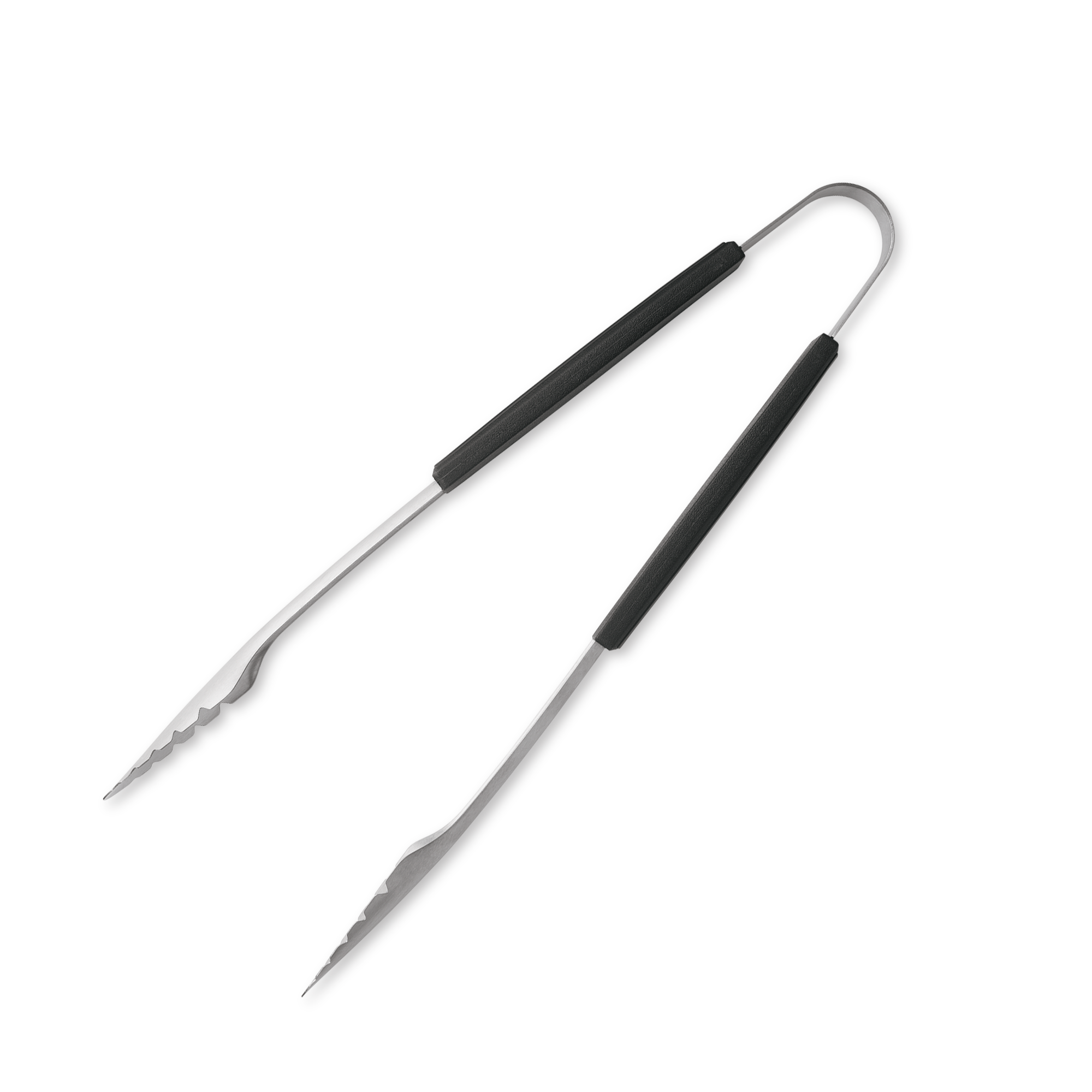 Product photo, grill tongs in their open position.