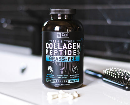 Collagen Peptide Pills with Grass-Fed Hydrolyzed Collagen