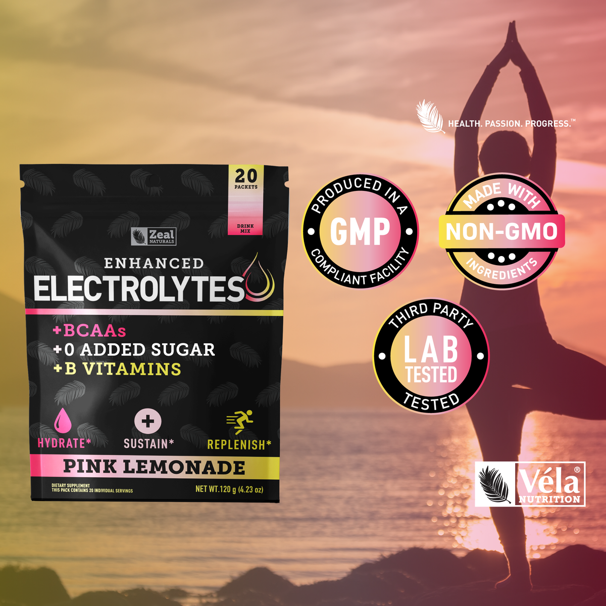 Zeal Naturals™ Electrolyte Powder Stick Packs - Pink Lemonade