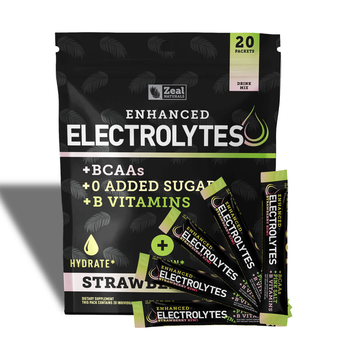 Zeal Naturals™ Electrolyte Powder Stick Packs - Strawberry Kiwi