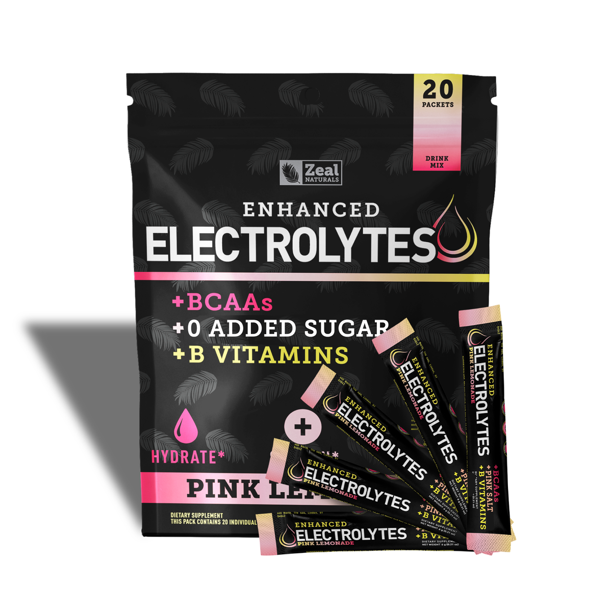 Zeal Naturals™ Electrolyte Powder Stick Packs - Pink Lemonade