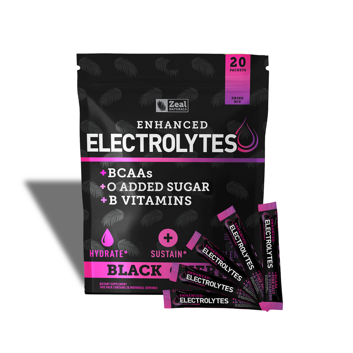 Zeal Naturals™ Electrolyte Powder Stick Packs - Black Cherry