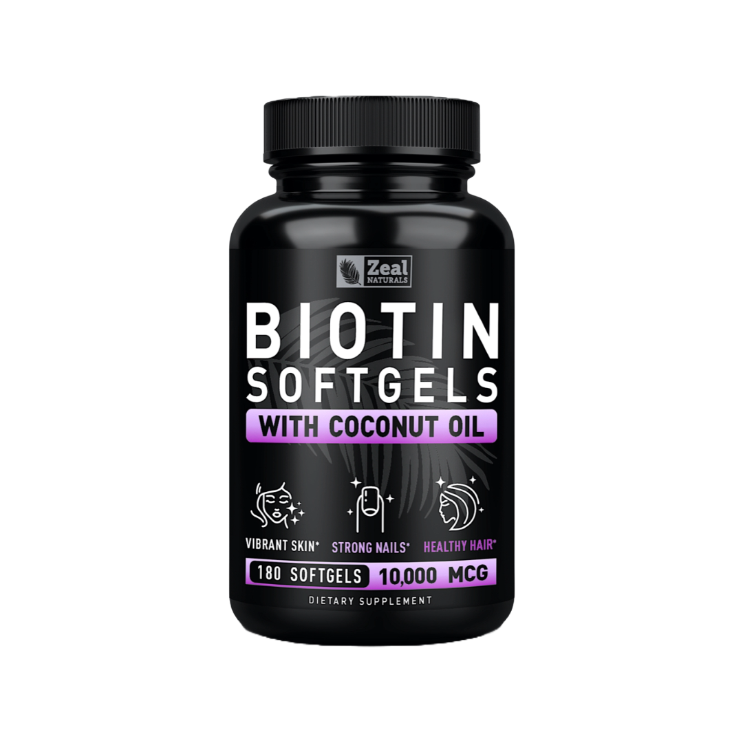 Biotin Softgels with Organic Coconut Oil