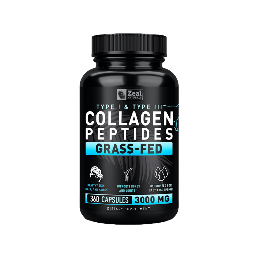 Collagen Peptide Pills with Grass-Fed Hydrolyzed Collagen