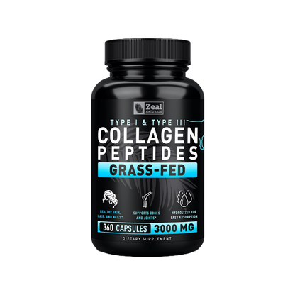 Collagen Peptide Pills with Grass-Fed Hydrolyzed Collagen