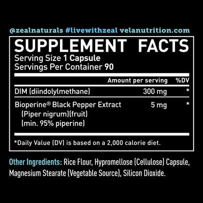 DIM (Diindolylmethane) Supplements + Bioperine®