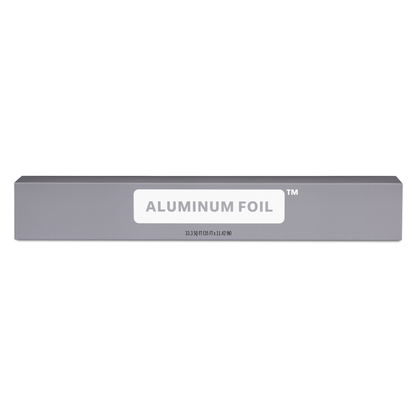 Product photo, front of box showing the product name: aluminum foil.