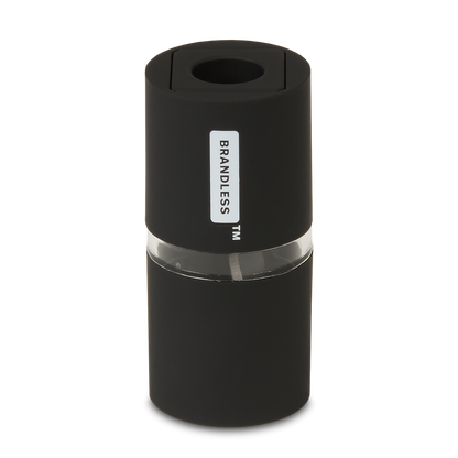 Front view, Brandless Dual Sharpener, black.