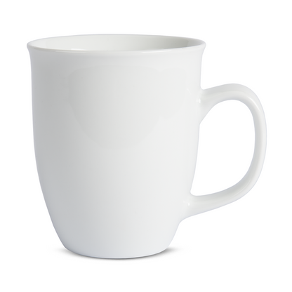 Side view, porcelain mug