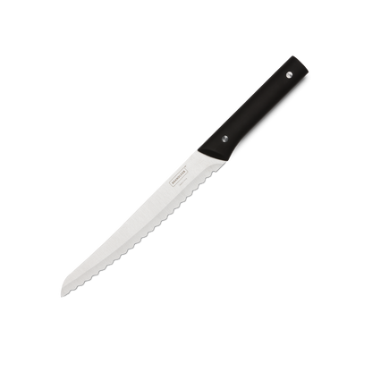 Product photo, 8" bread serrated bread knife with black handle.