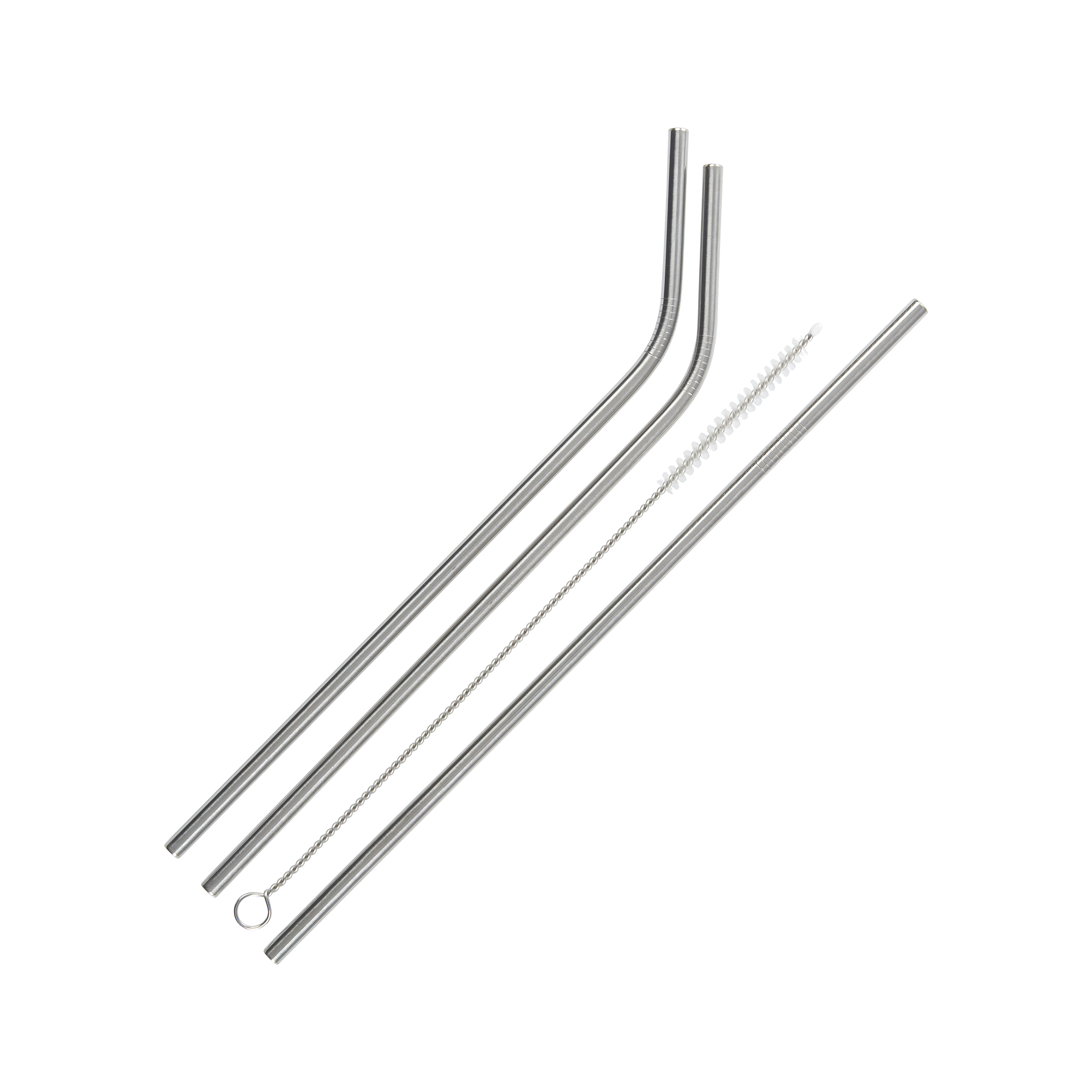 Metal straw set and brush cleaner