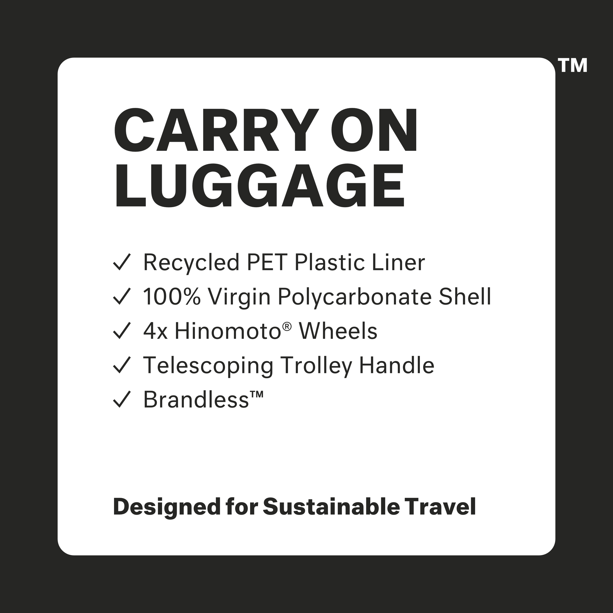 Photo, Brandless carry-on luggage front.