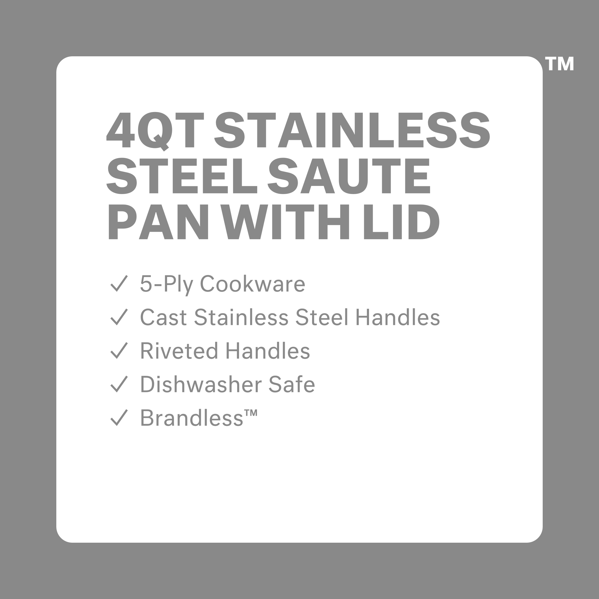 Product photo, 4 quart saute pan with lid, 3/4 view.