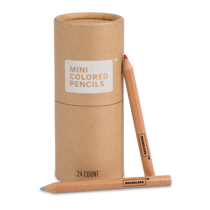 Front. Mini colored pencils, 24 count. Brandless.