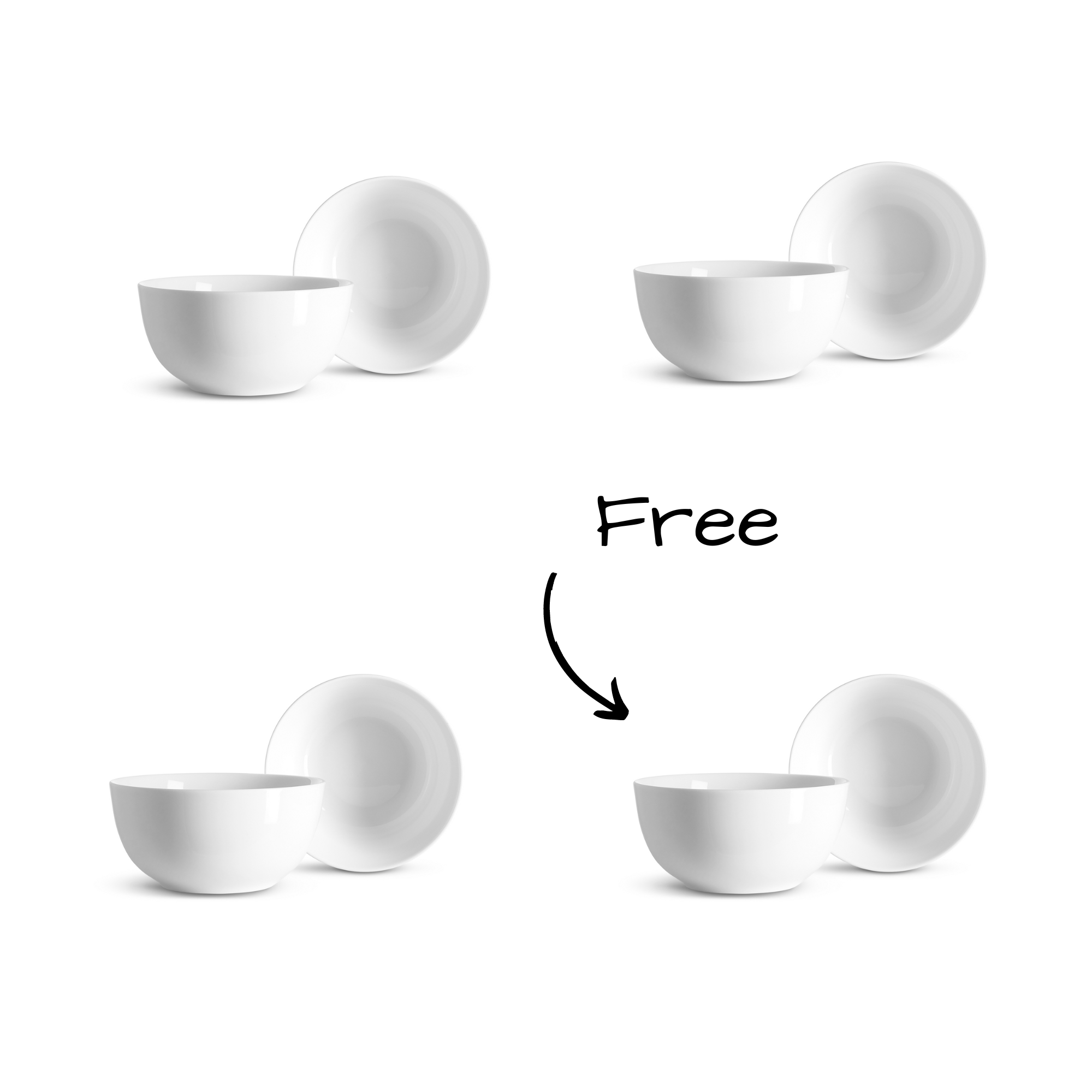 Buy 6 get 2 free! front view, Brandless cereal bowl in white porcelain